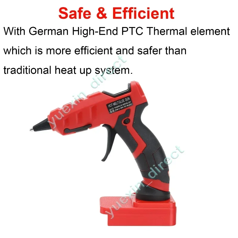 Imagem -04 - Cordless Hot Glue Gun Kit Artes e Ofícios Faça Você Mesmo Ferramenta de Reparação Elétrica do Calor Artesão V20 Bateria 20v Max 10 Pcs Cola Varas