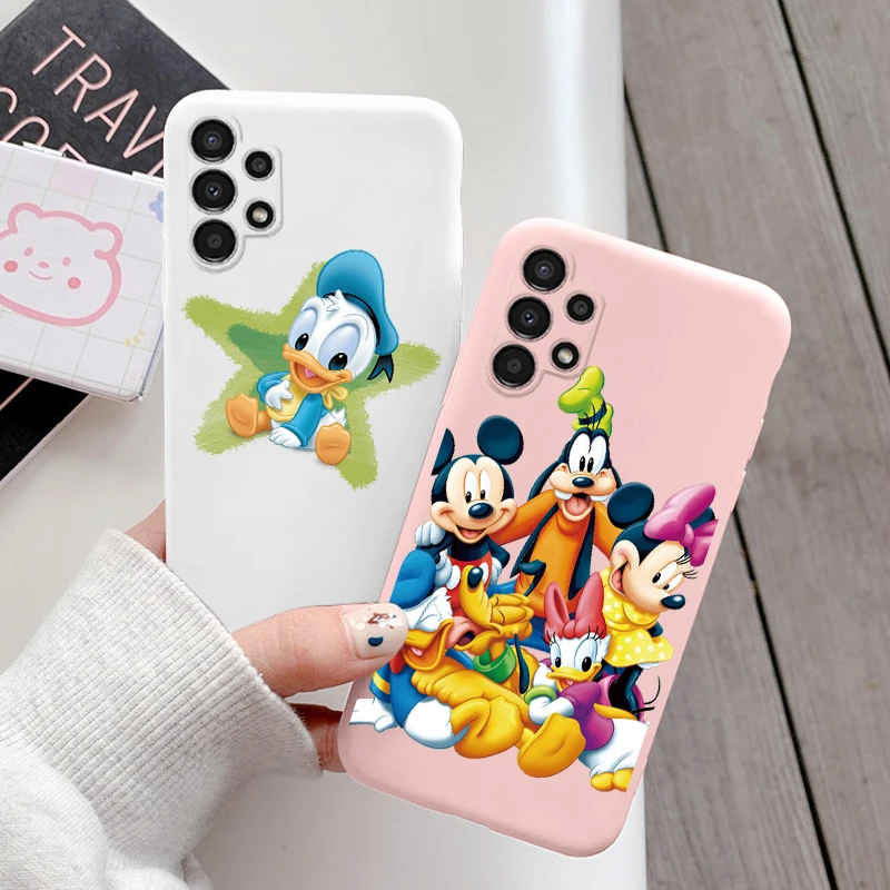 for Samsung Galaxy A13 5G A04s A 04S Phone Case Cute Cartoon Mickey Minnie Donald Duck Stitch Lovers Soft TPU Silicone Cover