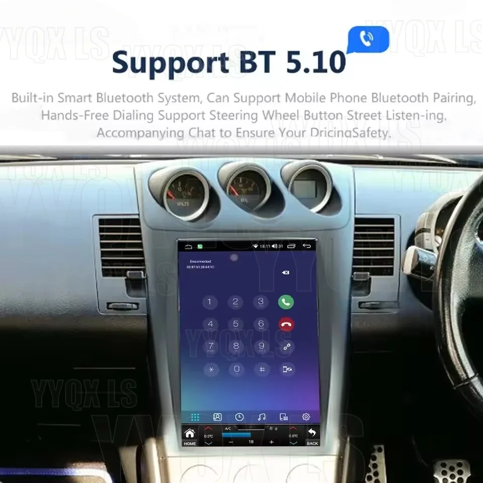 For Nissan 350z Z33 2002-2007 Android Car Radio Wireless Carplay Stereo Receiver Autoradio Multimedia Player GPS Navigatio Touch