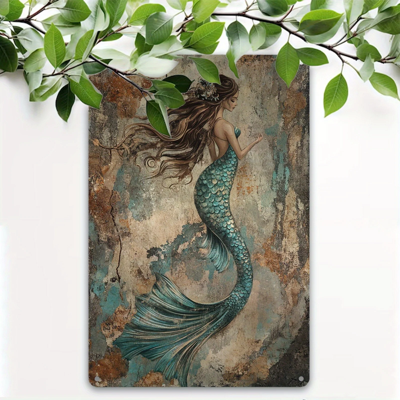 Vintage Metal Room Decor Sign, Charming Mermaid, Home Iron Art Sign, 7.8x11.8 Inches/20x30cm - Wall Art Sign, Unique Holiday Par