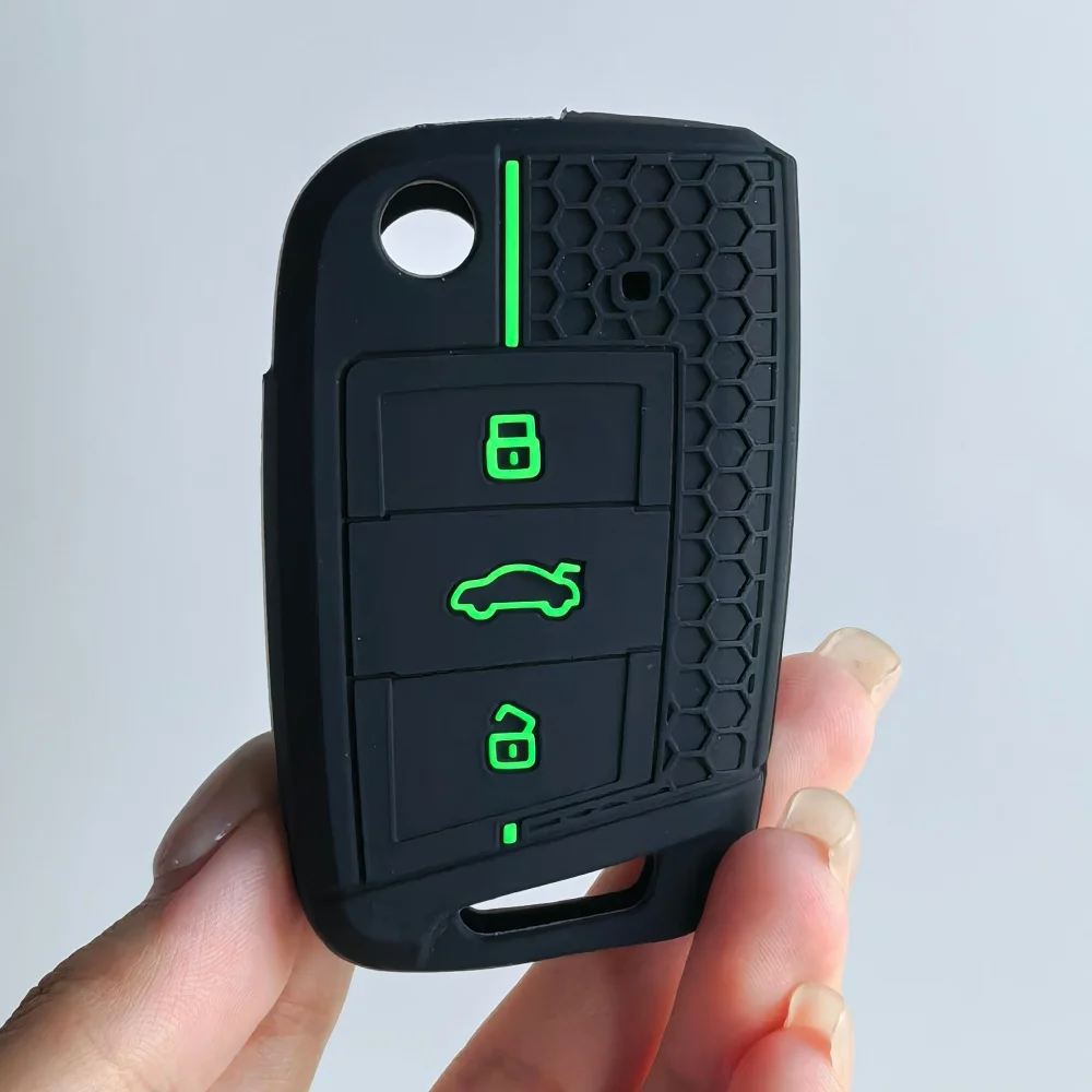 Silicone Key Chain Case Cover for Skoda Rapid Octavia A7 Aktavia Karoq Fabia Seat Ibiza Leon Ateca for VW Golf 7 Polo T6.1 T-Roc