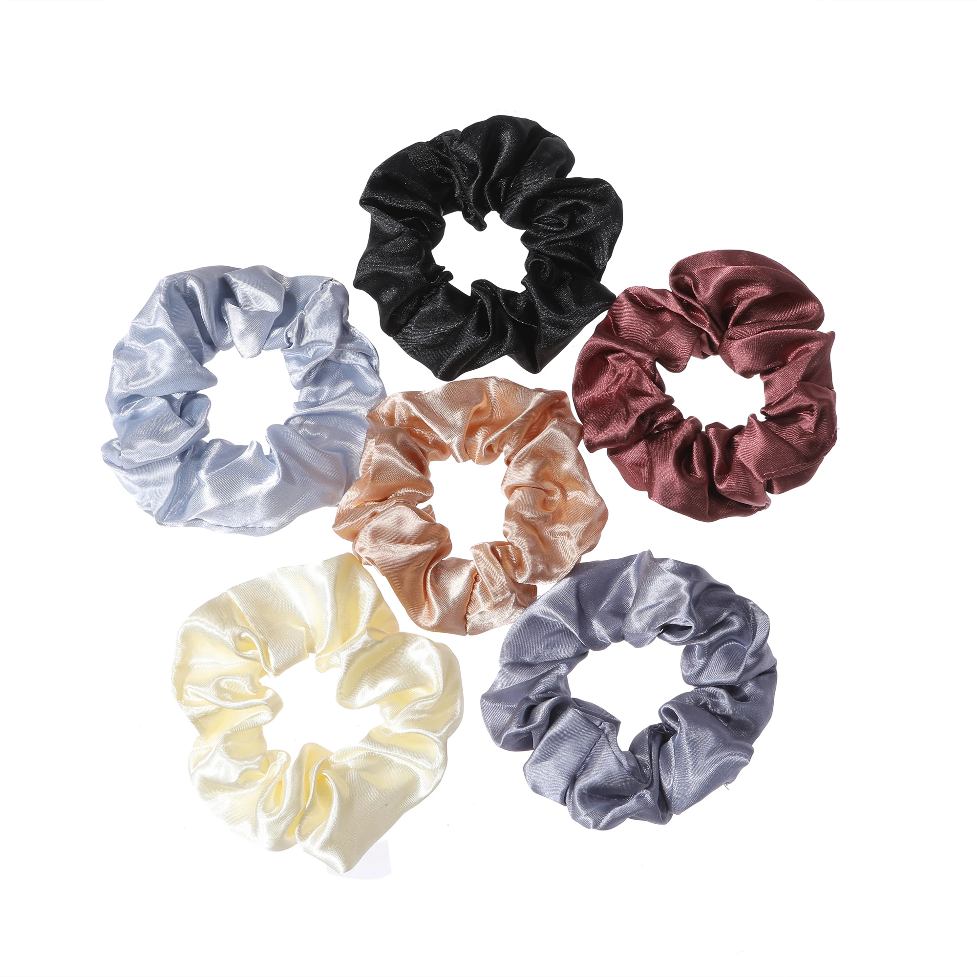 1/6/150/60/50/30/20PCS Vintage Satijnen Haar Scrunchies Elastiekjes effen Kleur Vrouwen Meisjes Hoofddeksels Paardenstaart Banden Accessoires