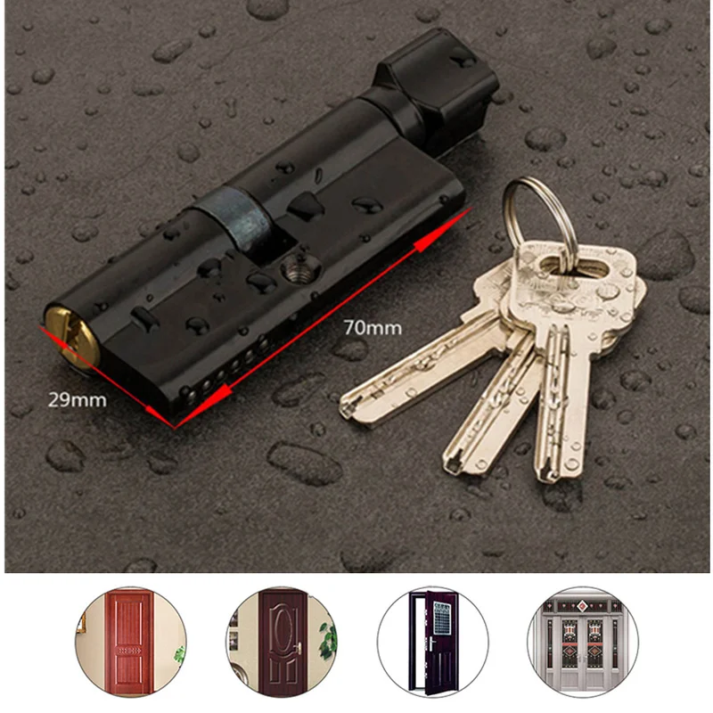 

Door Cylinder Lock Biased 70mm 3 Keys Anti-Theft Entrance AB Door Lock Home Interior Bedroom Lock for 35- 50mm Thickness Door