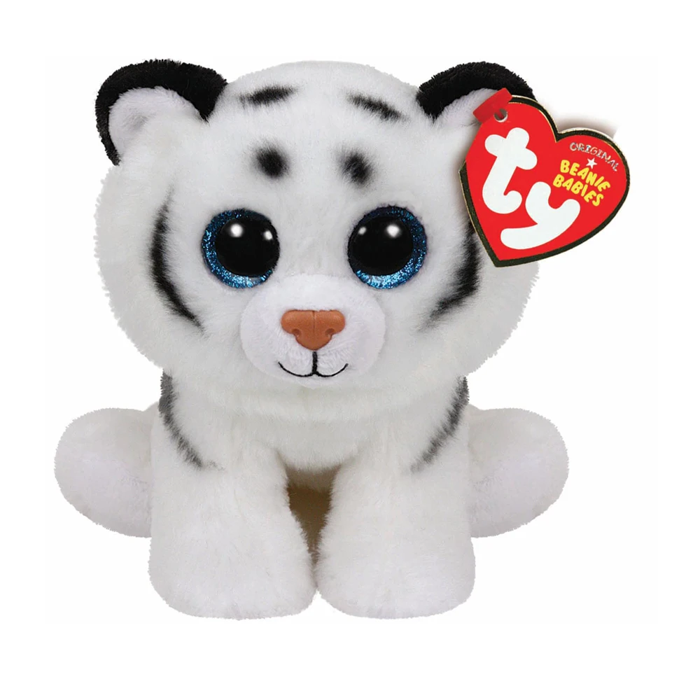 

Ty Beanie Boos Plush Toy Tundra The White Stripe Tiger Doll Animal Anime Collection