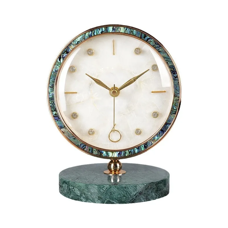 

Wholesale shell seat clock European light luxury simple desktop ornament seat clock living room high-end atmosphere silent