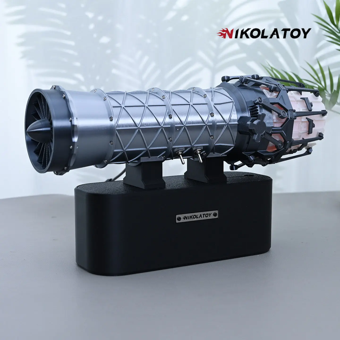 

NIKOLATOY Turbofan Engine Model Vector Nozzle Turbine Spray Humidifier Office Desktop Ornament Creative Tech Gift for Men Hobby