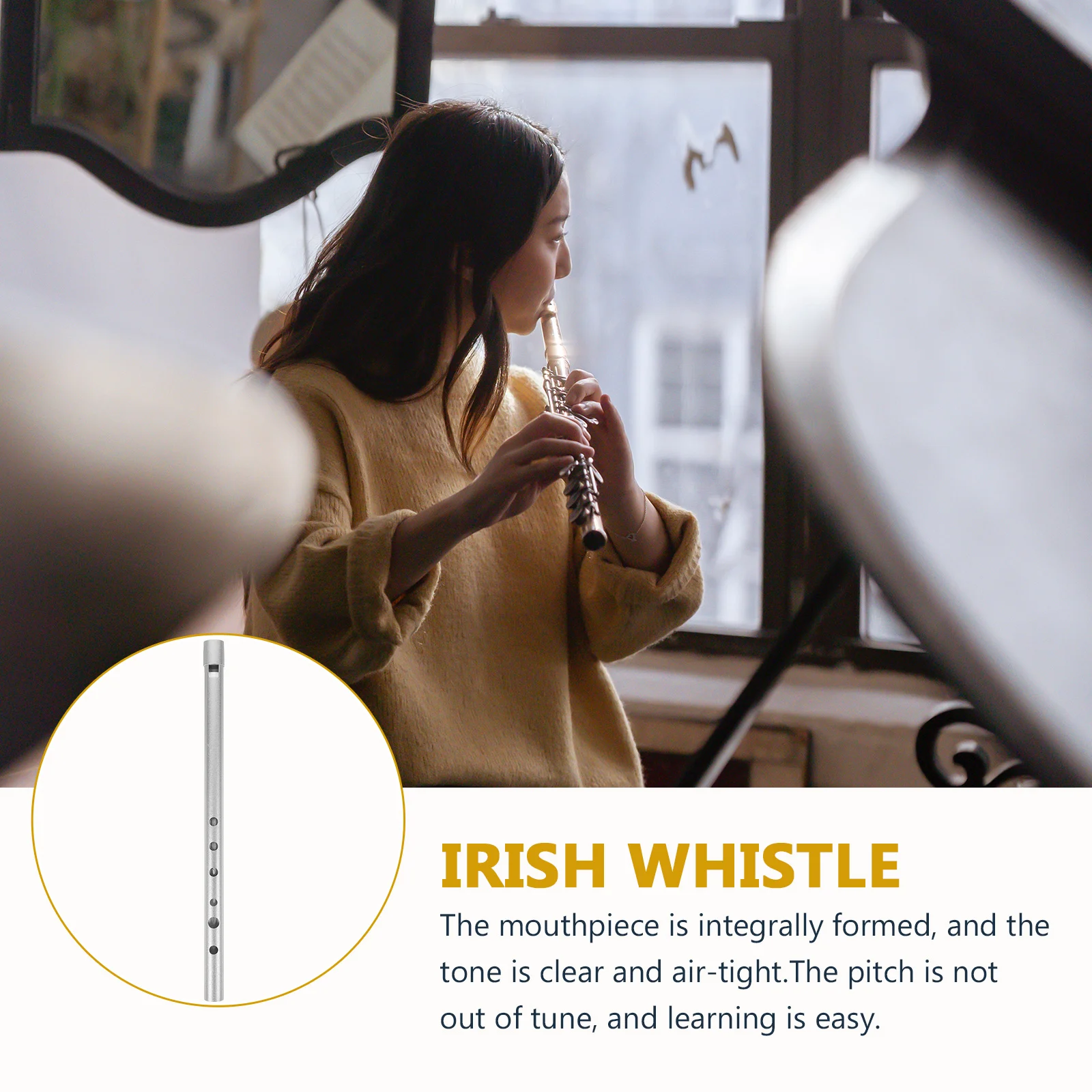 

1Pcs Clarinet Aluminum Alloy Portable Soprano Recorder Lightweight Wind Instrument for Beginners Aluminum Alloy Clarinet