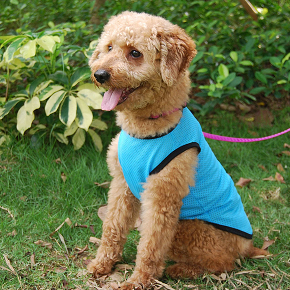 

Pet Cooling Vest Dog Shirt Ice Net Hoodie Puppy Clothing Small Dogs Stylish Comfortable Warm Dirt Resistant Round Collar Double