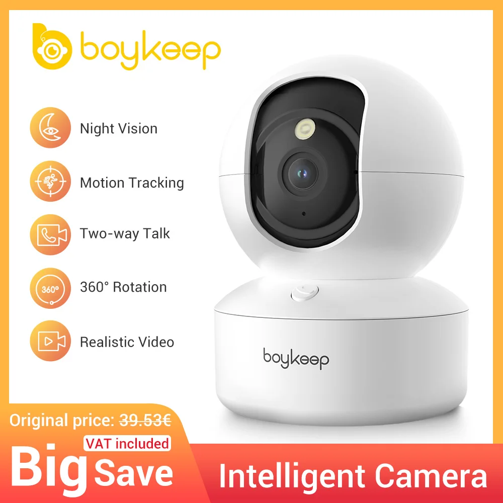 BoyKeep 3MP 5G/2.4GHz WiFi Indoor Home Security IP Smart Baby Monitor Camera Automatic Tracking 24/7 Video Surveillance Camera