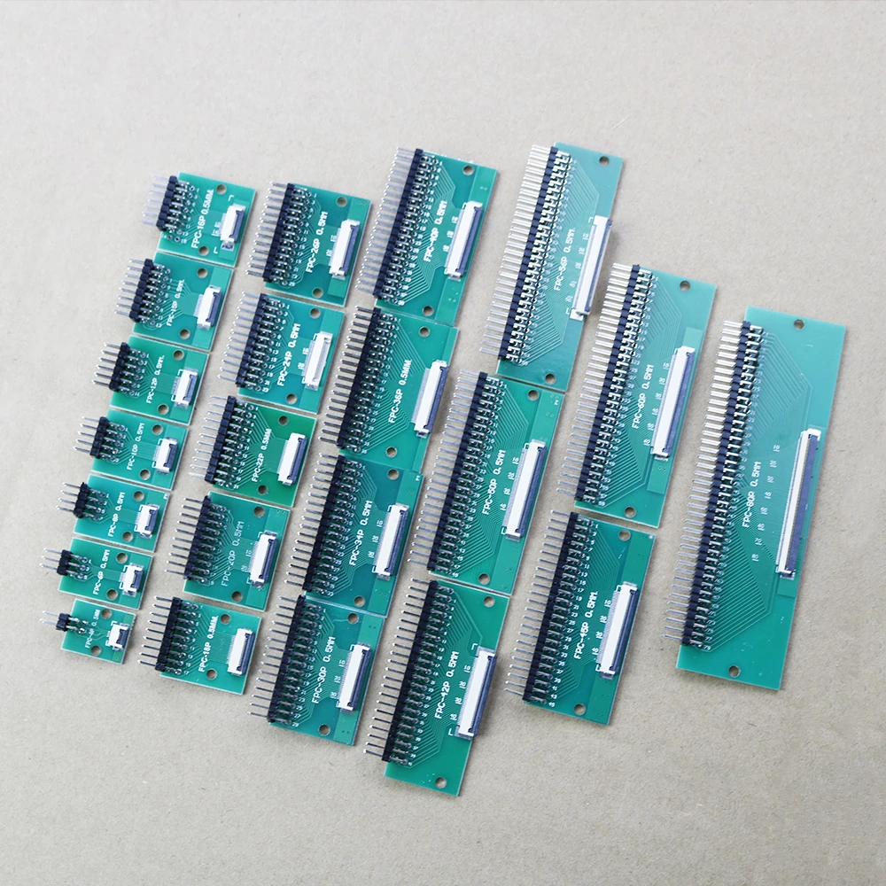 

1pcs 4/6/8/10/12/15/16/18/20/22/24/26/30/34/36/40/42/45/50/56 Pin FPC/FFC Adapter Board 0.5mm To 2.54mm Connector