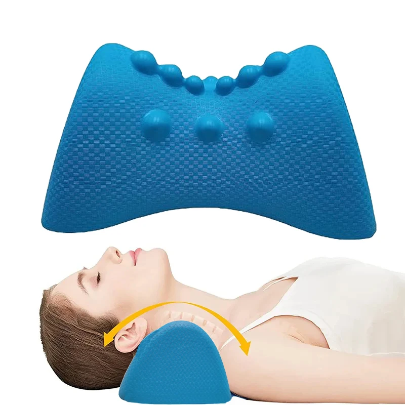 Neck Massage Pillow Neck Shoulder Cervical Chiropractic Traction Device Massage Pillow For Pain Relief Neck Massager