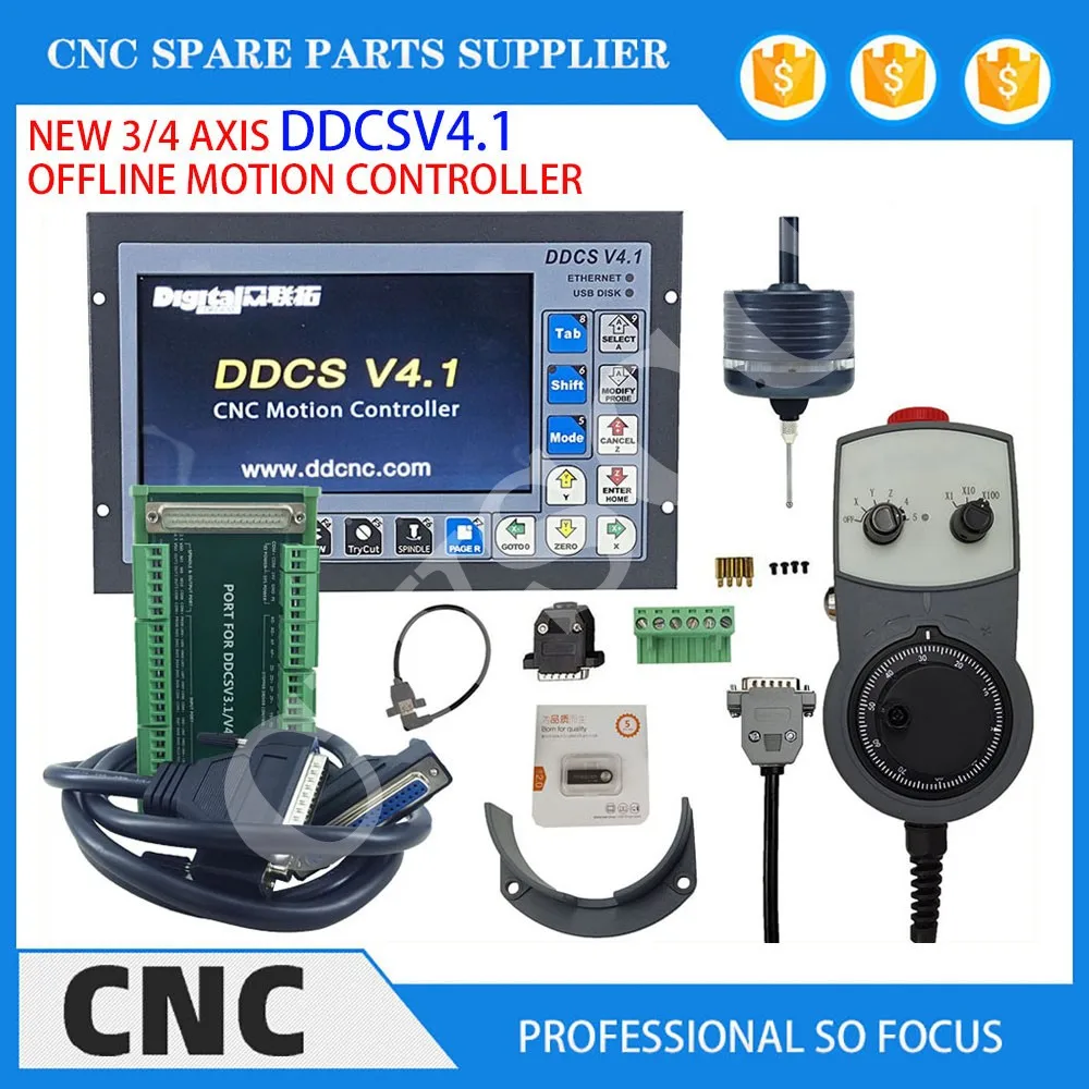 New 3-axis 4-axis DDCSV4.1 offline motion system CNC controller kit 3D edge finding angle tool center point of the workpiece