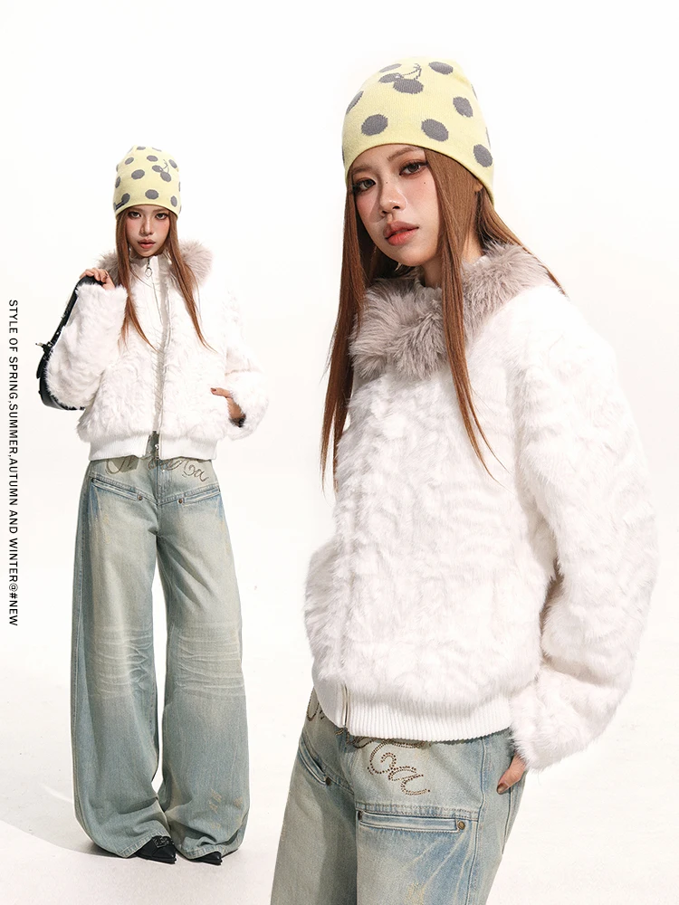 

Теплая утолщенная куртка из овечьей шерсти на молнии, женское зимнее пальто с воротником-стойкой, пушистая мягкая внутренняя подкладка из бархата