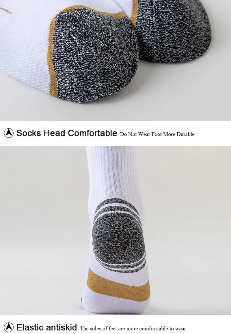 5 Paar Herbst-Herrensocken aus Baumwolle, mittellang, hohe Elastizität, atmungsaktives Mesh, dickes Frottee, schweißableitende Sportsocken – Detail 14