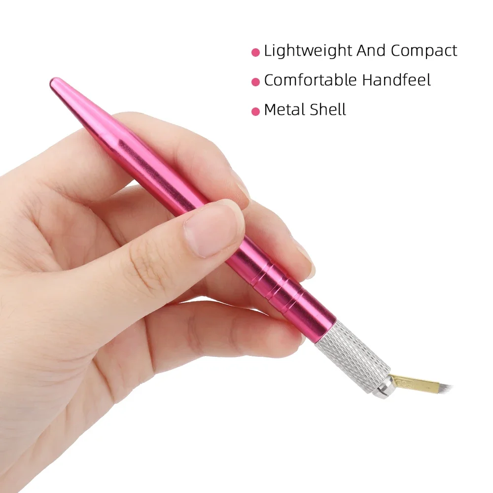 1pc Semi Permanent Makeup Embroidered Eyebrow Tattoo Ma Pen Caneta Tebori Microblading Stainless Steel Lock-Pin Device Pen