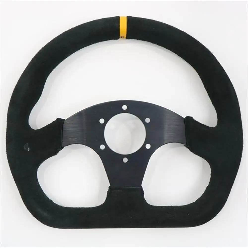 13 inch i car modification universal 320mm D-type steering wheel with suede flat bottom simulation racing steering wheel