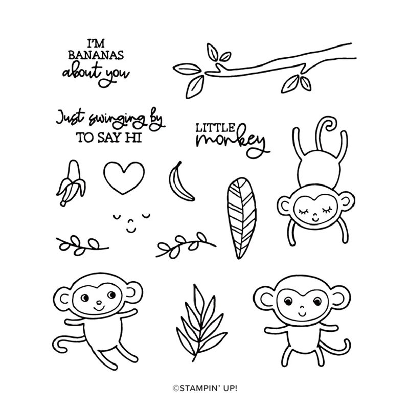 Little Monkey Latest 2023-2024 Ежегодный каталог Вырубные штампы Прозрачный штамп Скрапбукинг Изготовление бумаги Рамка для карточек Ремесло