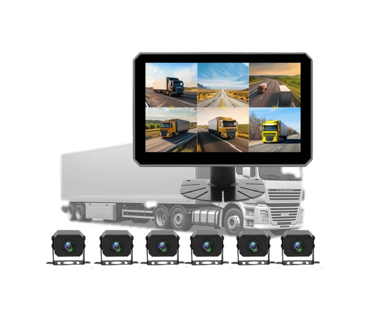 

6ch 10.1'Inch 1080P Wide Monitor Driving Video Recorder All-in-one Truck DVR With 6 Camera System For Car Reversing Aid