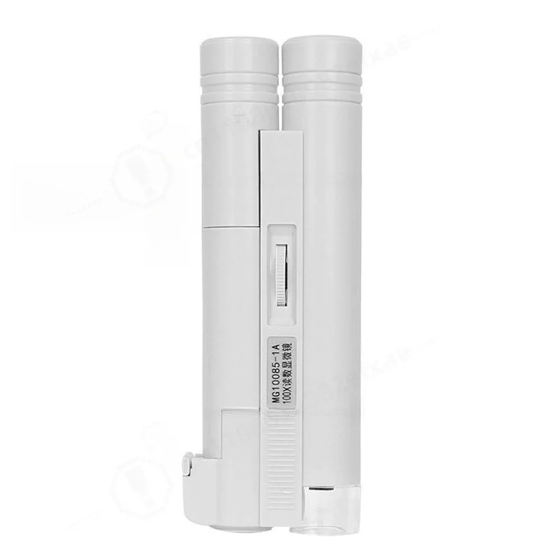 100X Optical Microscope With Measuring Scale LED Light For Science Experiment Biological Plant Animal Observation