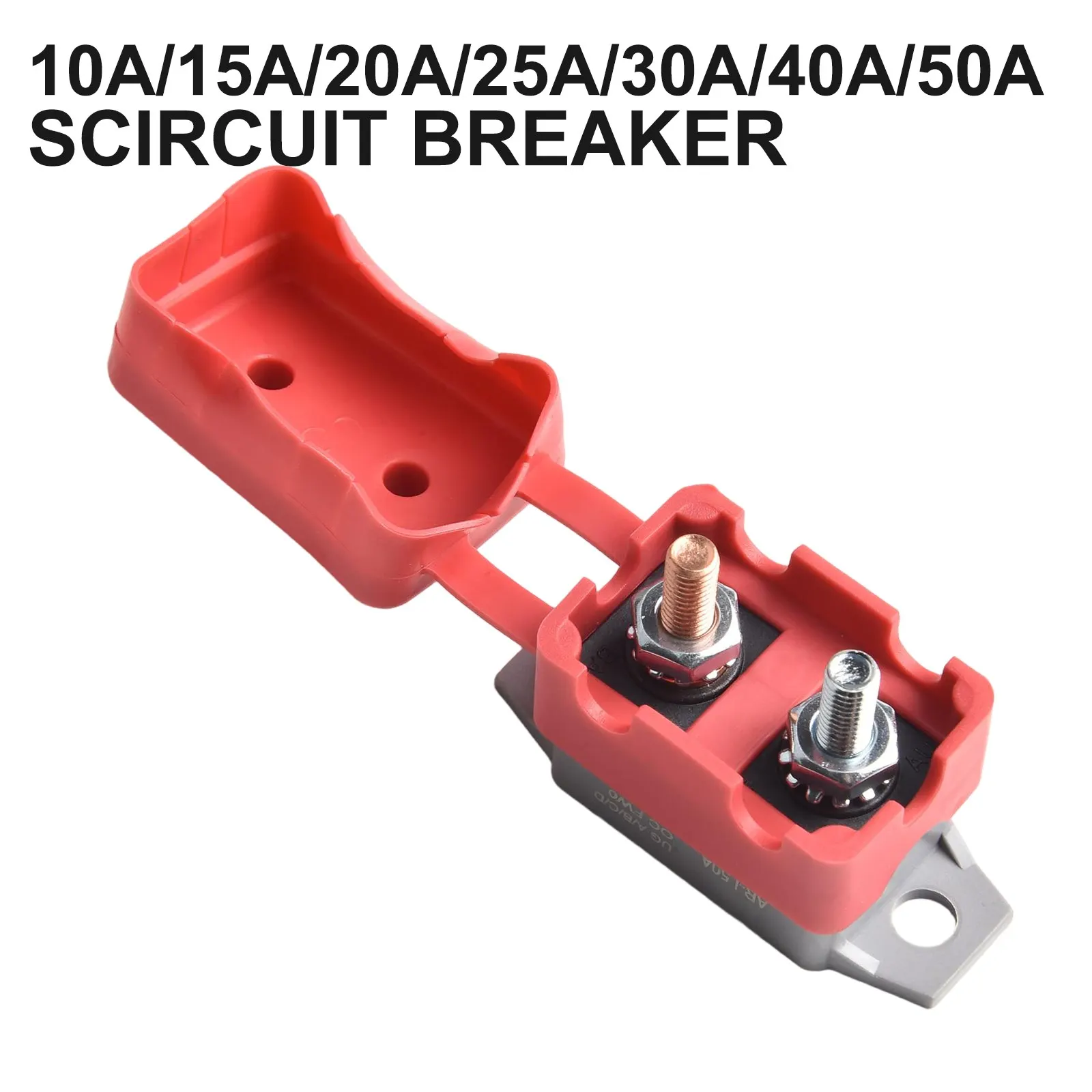 10-50A Amp 12V Circuit Breaker & Cover Dual Battery Fuse Automatic Auto Reset  For Test Measurement Tool Accessory