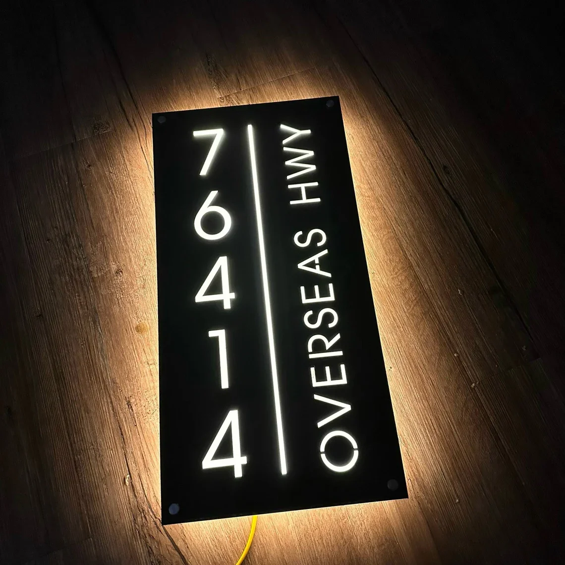 

Illuminated House Sign Modern ,LED House Number, Vertical Address Plaque, Modern House Numbers, Horizontal Address Sign