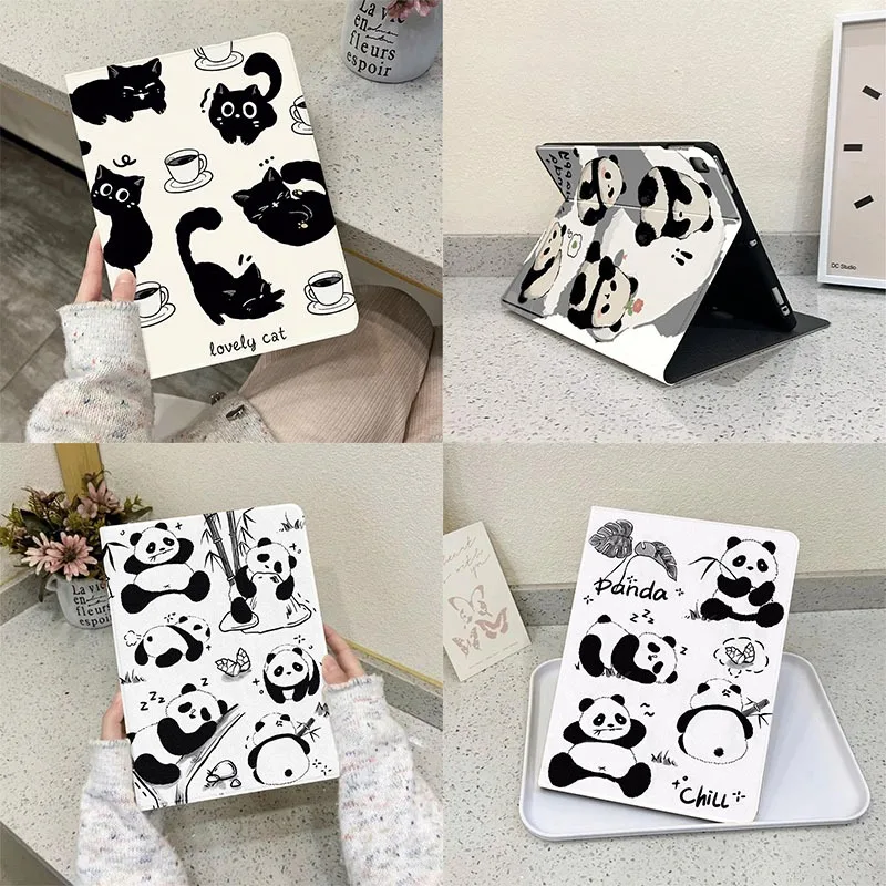 Panda with Pencil Holder Funda for Ipad 10 Case Ipad 6th Generation Case Ipad Case 10 Generation 10.2 9th 8th 7th 10.9 10th Gen