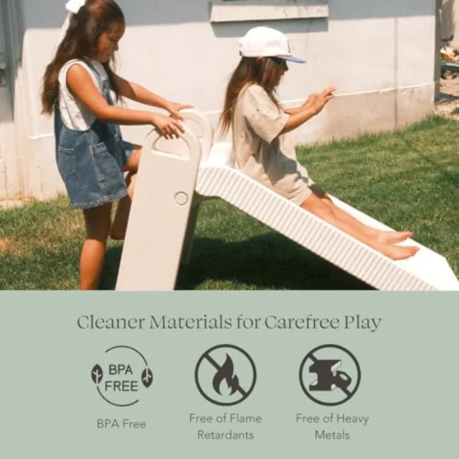 Slope Slide for Indoor Outdoor Toddler Slide with Handles Foldable for Easy Storage Freestanding Playground Toy for Ages 3+