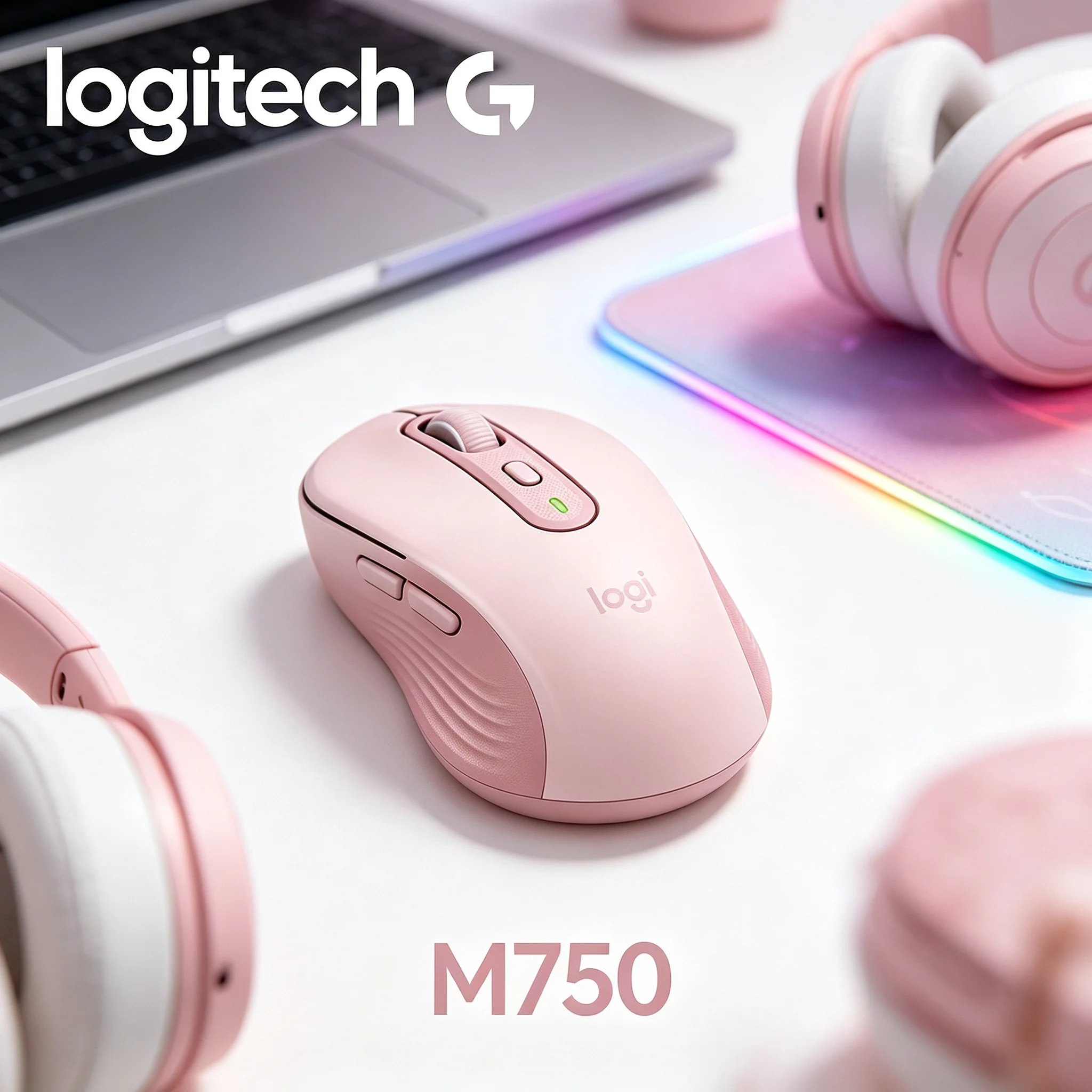 Logitech M750 Elegant Matte Finish Wireless Mouse Harmonize With Different Style Office Desk And Laptop Appearance