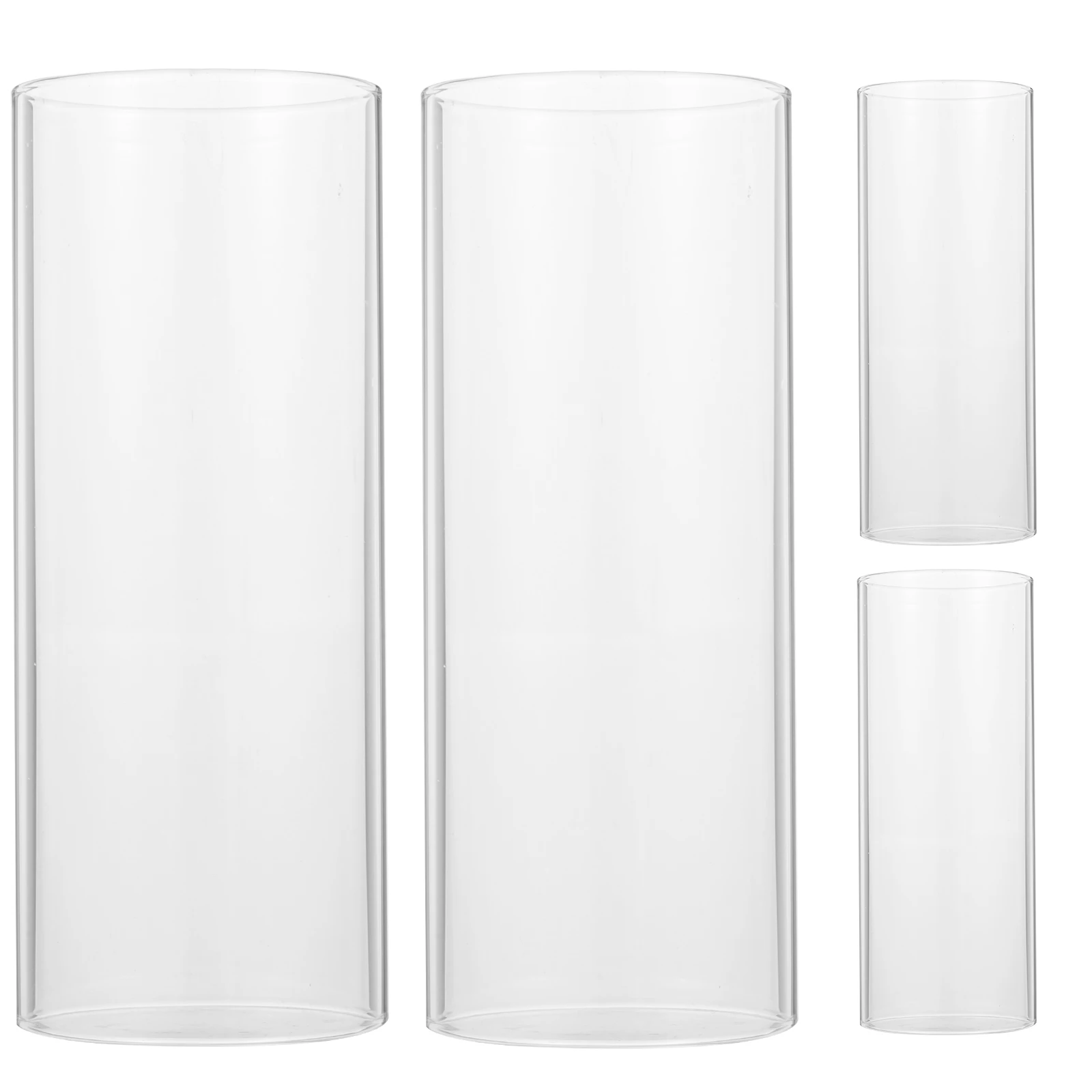 

4 Pcs Shade Glass Craft Cover Candles Holders Decorate Accessory High Borosilicate Protective Lamp Clear