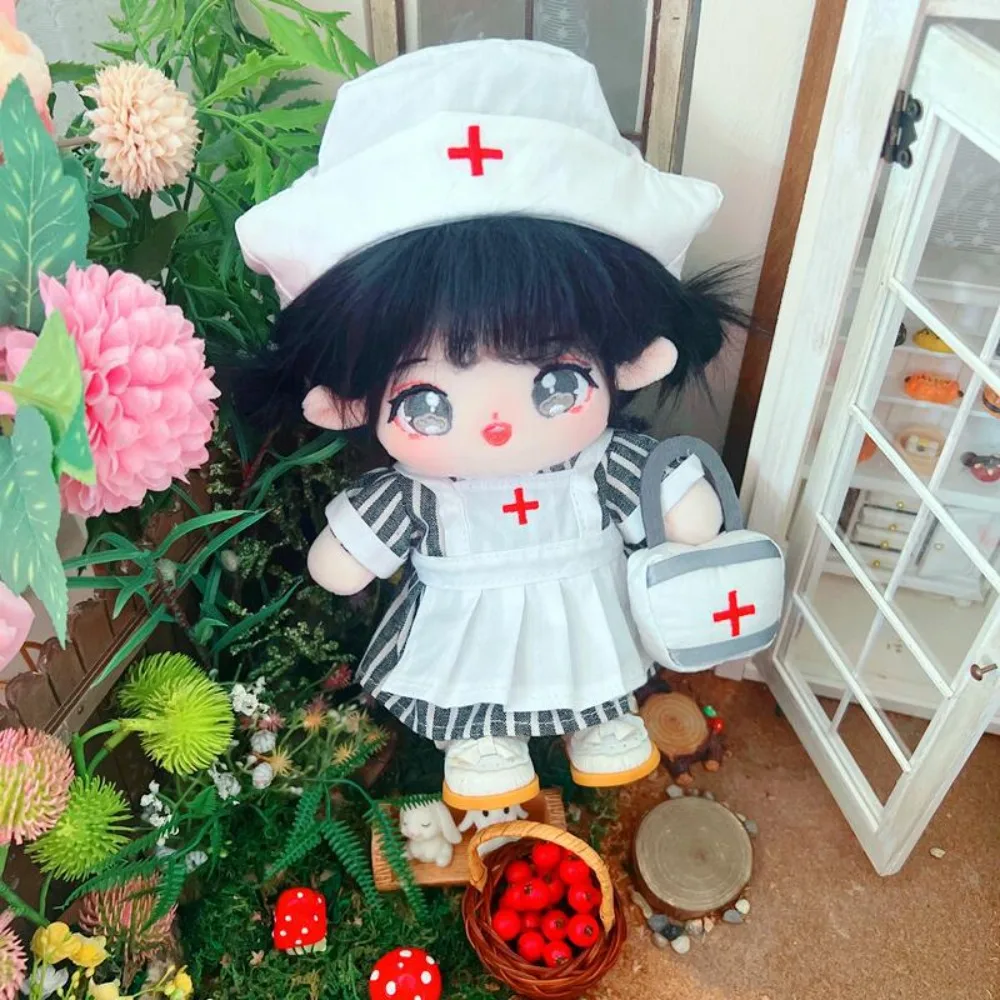 Nurse Dress Set 20CM Cotton Doll Clothes Replacement Outfit Stuffed Doll Plush Suit Mini Princess Shoes Plush Toys Clothes