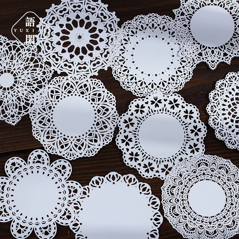 Paper Carving Material: Paper Lace Love Series, Simple Art Hand Curtain Decoration, 10 Pieces of Backing Paper