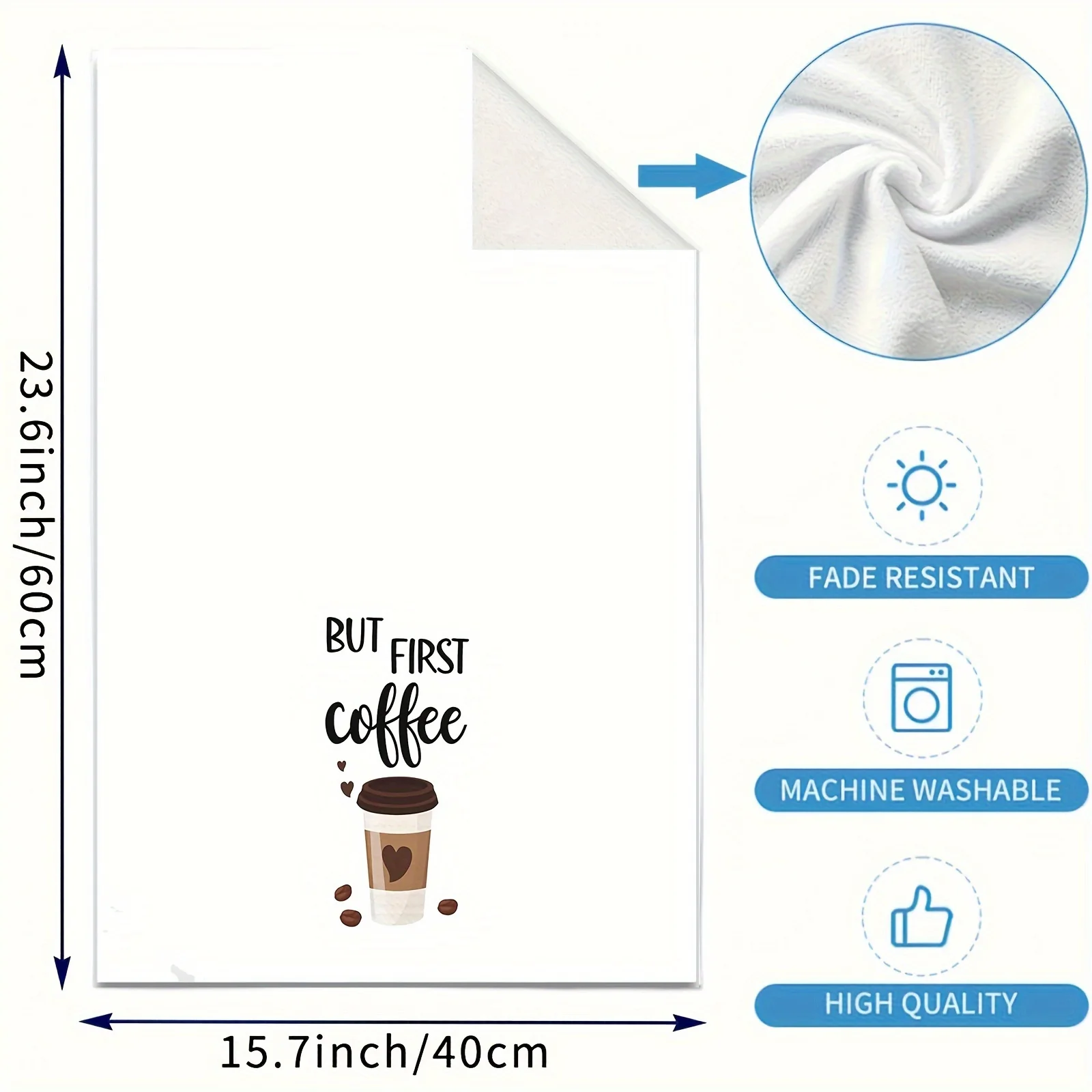 2pcs, Hand Towels, Coffee Theme Kitchen Towel, Coffee Pot Cup Pattern Decorative Dishcloth, Absorbent Tea Towel For Holiday, Kit