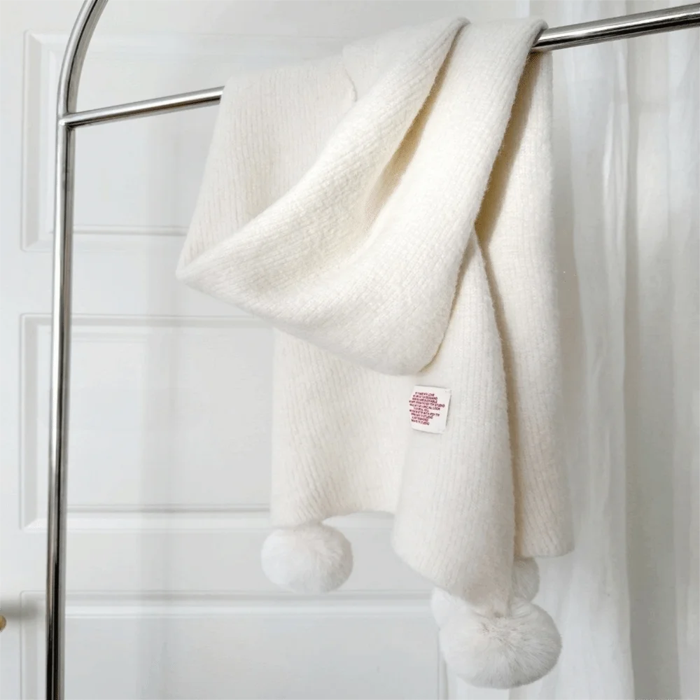 

Новый однотонный зимний шерстяной шарф, теплый утолщенный вязаный шарф, шерстяной шарф, мягкая шаль, женская накидка