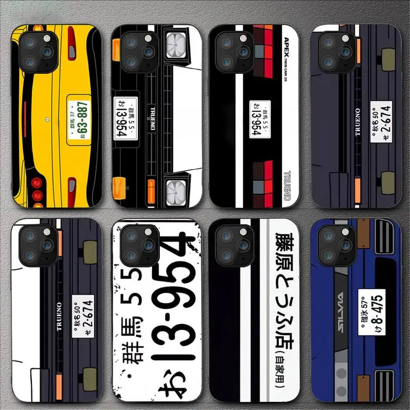 Japan Classic JDM AE86 License Plate Phone Case For iPhone 17 16 15 11 12 14 13 Pro Max Mini X XS XR 7 8 Plus SE4 17E Soft Cover