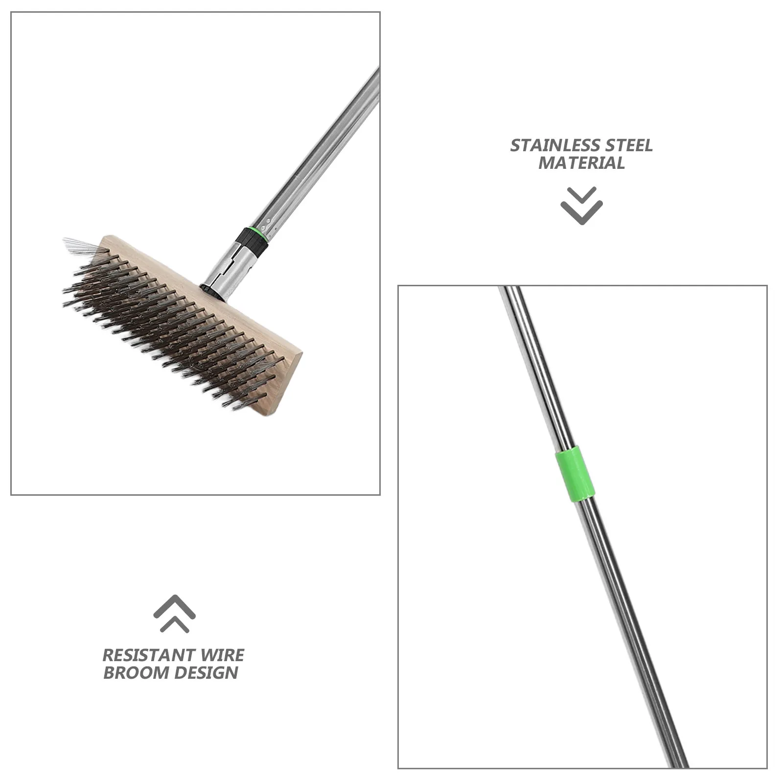 Fireplace Cleaning Brush Steel Wire Bristle Broom Long Handle Heat Resistant Hearth Tool Wood Stove Chimney Grill Cleaner Wire