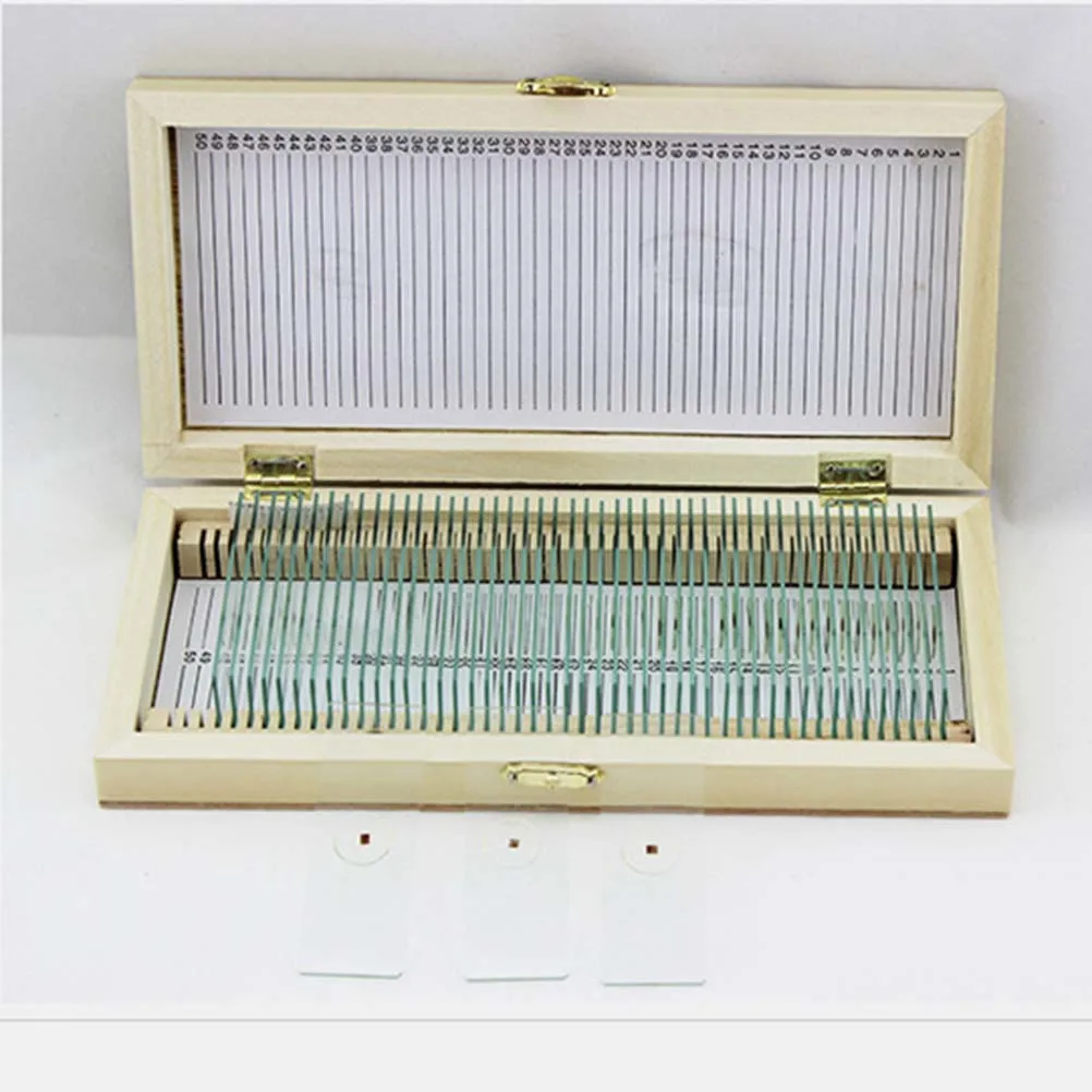 

Wooden Slice Box Laboratory Accessory for Specimen Slide Case Slideshow 50-Slot Plant Insect Specimen Slide Case Education Tool