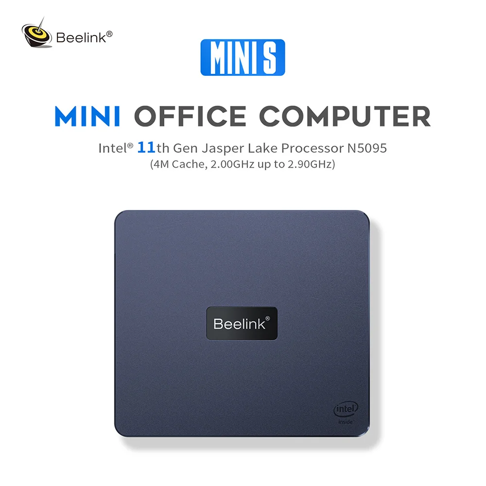 Beelink Mini S Windows 11 Mini PC Intel 11th Gen Jasper Hồ N5095 DDR4 8G 128G 16GB SSD 512GB Dual Wifi BT4.0 1000M LAN Để Bàn