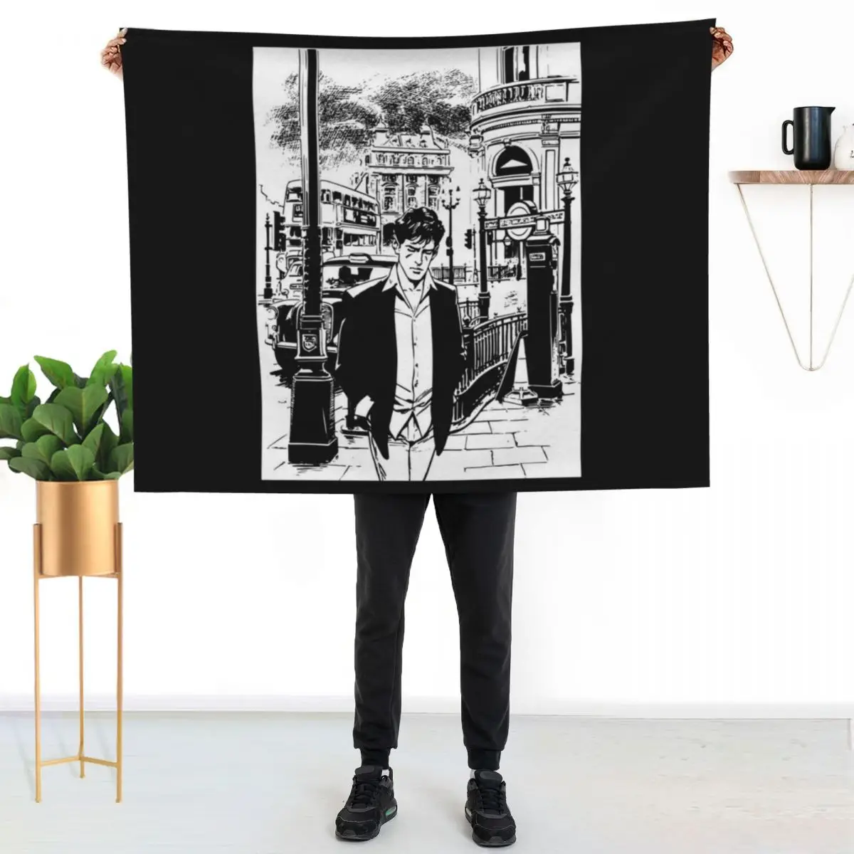 Dylan Dog Premium T-Shirt Throw Blanket Extra Large Throw Personalized Gift Bed For Baby Hair funny gift Blankets