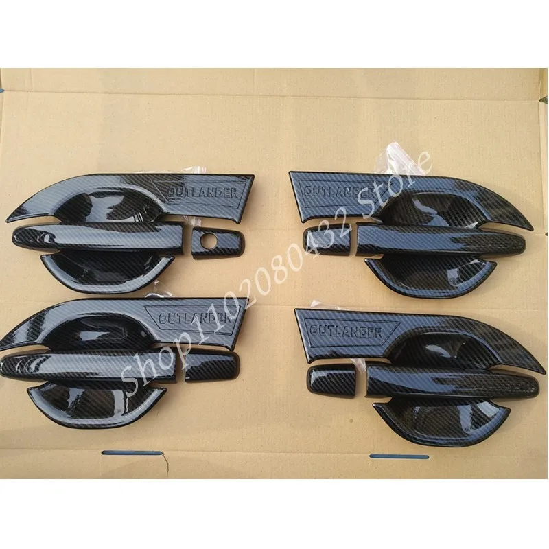 ABS Charcoal Door handle Protective covering Cover Trim for 2013-2021 Mitsubishi Outlander Car styling