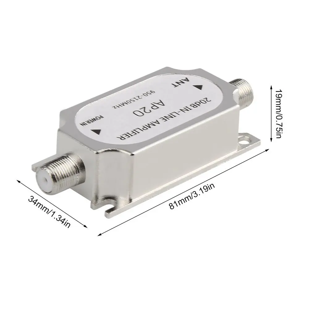 Hot Sale For Dish Network Antenna Cable Run Channel Strength Satellite 20dB In-line Amplifier Booster 950-2150MHZ Signal Booster