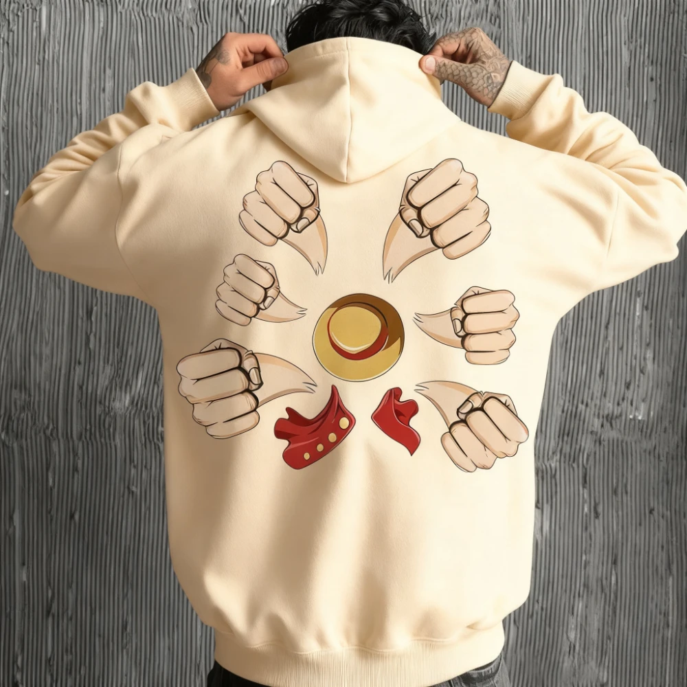 

One Piece Men's Sweatshirt Monkey D. Luffy Japanese Anime Hoodie Autumn/Winter New Street Men's and Women's Long Sleeve Jacket