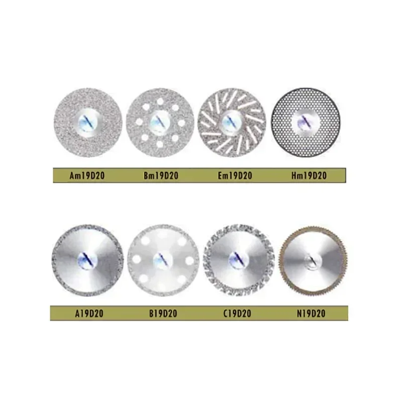 5pcs/set of Dentistry Thinner 0.2*0.19mm Double-sided Sanddiamond Disc Diameter 19mm Double Coated with One Connecting Shank