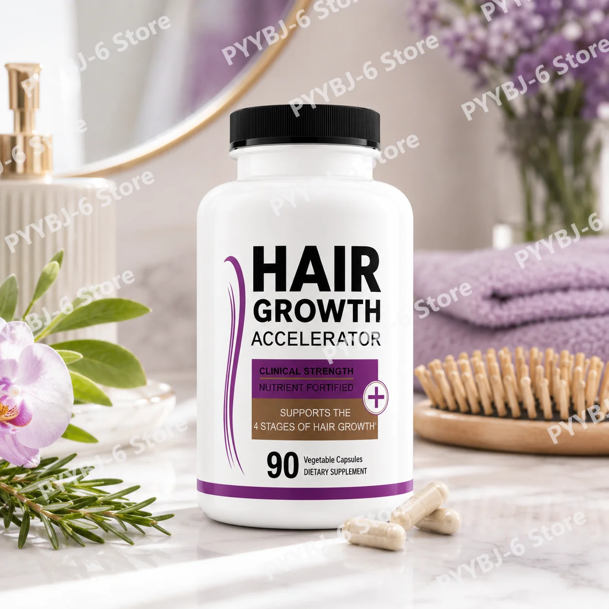 Hair Growth Support Capsules with Biotin Collagen Saw Palmetto Horsetail Zinc for Stronger Hair Daily Beauty Supplement 90 Count