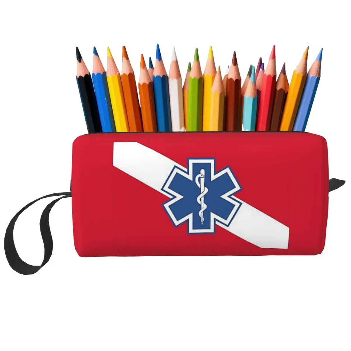 Emt Star Of Life Emergency Medical Pencil Case for Kids Pen Box Pencil Bag Stationery Supplies Women Organizer Pouch
