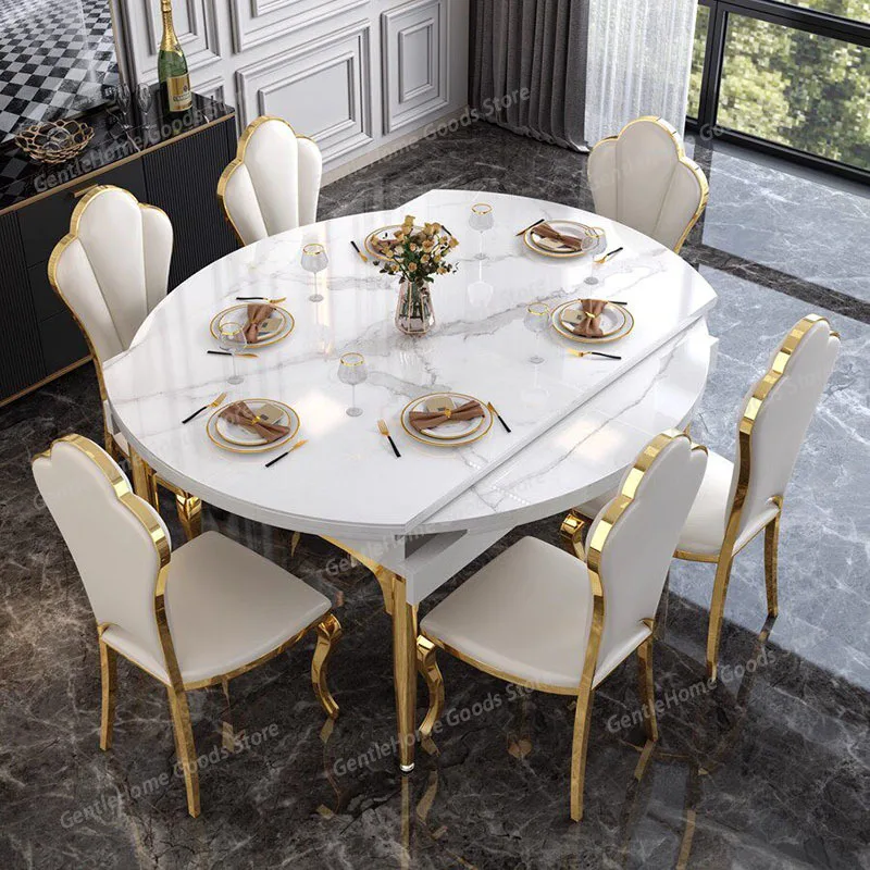 

Beauty Luxury Dining Table Modern Simple Exquisite Glamour Dining Tables Trendy Classic Tavolo Pieghevole Home Furniture