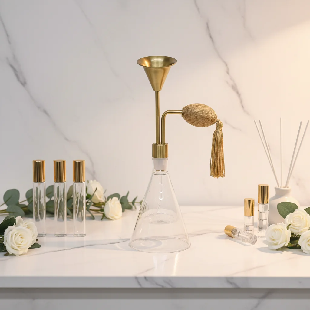 

Luxury Gold airb-ag Design 80ml Double Wall Glass Aroma Scent Display Bottle Factory Wholesale