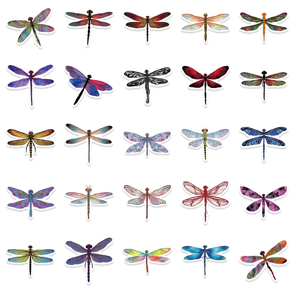 53 Stuks Insecten Libel Vlinder Pvc Specimen Decoratieve Stickers Diy Book Album Laptop Plakboeken Fiets Voor Tieners Meisje Kinderen