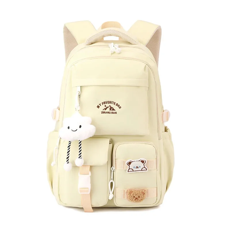 Ins Bear Cloud Y2K Backpacks Pendant Students Double Shoulder Bag Back To School College School Girl High Capacity Backpacks New