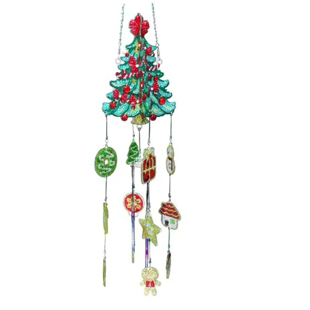 Diamond Art Painting Wind Chime DIY Kit - 5D Diamond Art Wind Chime Christmas Pendant Bird For Garden Window Decor