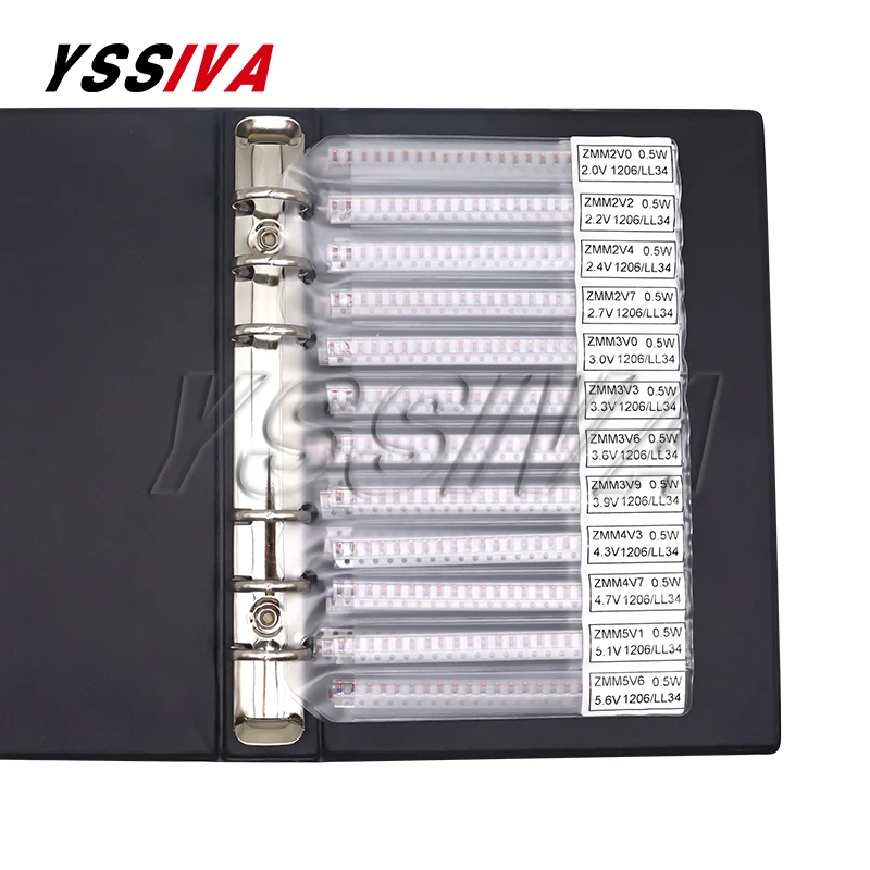 LL34 SMD Zener Diode Sample Book LL4148 1/2W 2V-47V 34Values Package 0.5W Series Commonly Used Assorted Kit